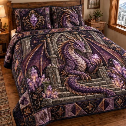 Purple Dragon 3-Piece Quilted Bedding Set GFTOMA15710