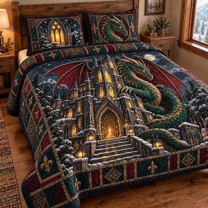 Cathedral Dragon 3-Piece Quilted Bedding Set GFTOMA15714