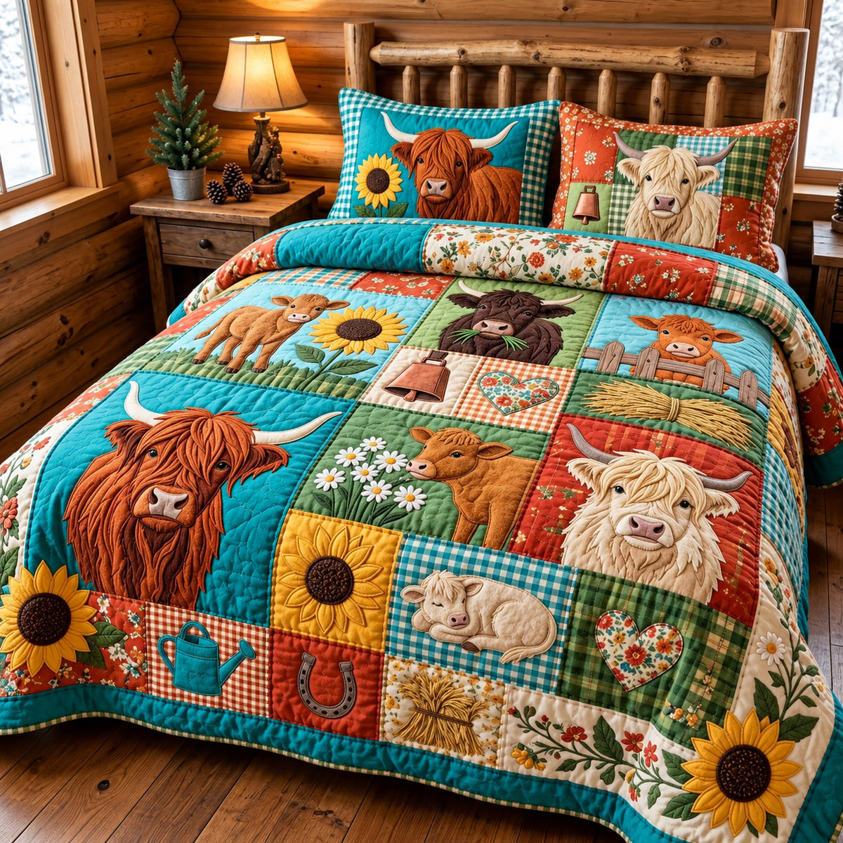 Sunflower Highland 3-Piece Quilted Bedding Set GFTOMA15750