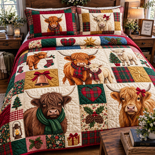 Christmas Highland 3-Piece Quilted Bedding Set GFTOMA15752