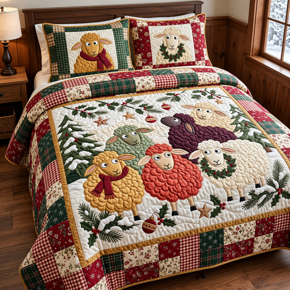 Winter Sheep 3-Piece Quilted Bedding Set GFTOMA15761
