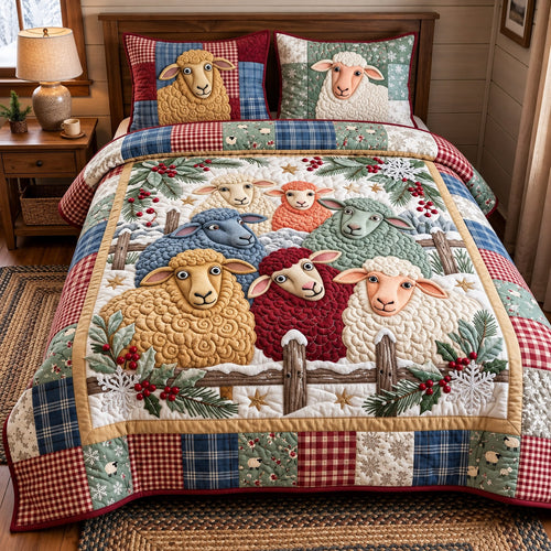 Rustic Sheep 3-Piece Quilted Bedding Set GFTOMA15763