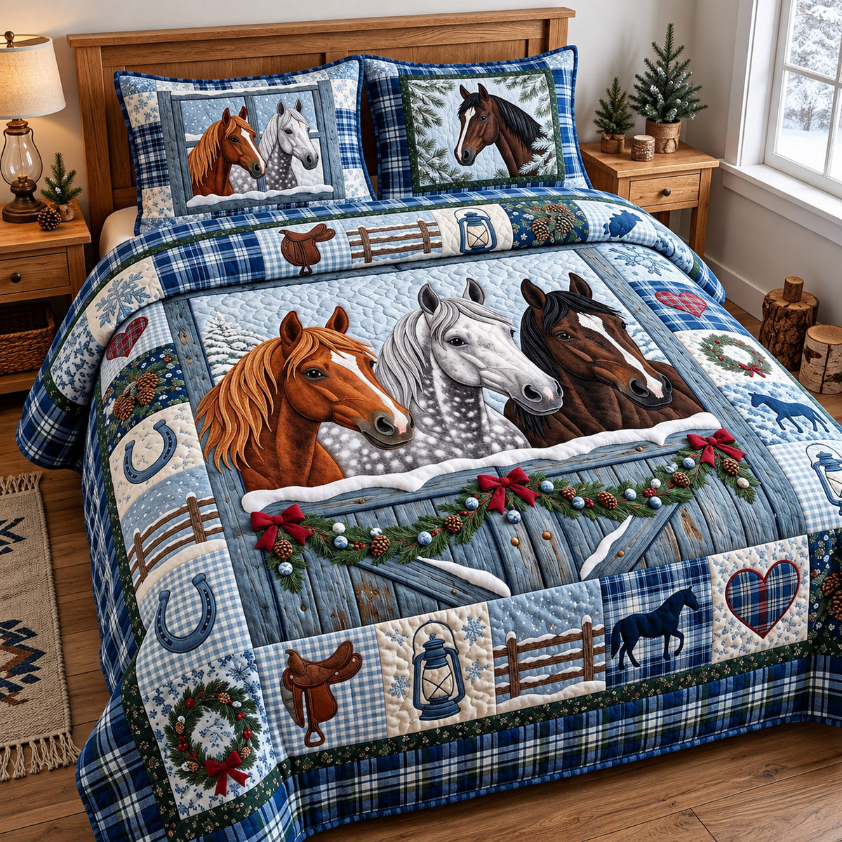 Winter Barn 3-Piece Quilted Bedding Set GFTOMA15766