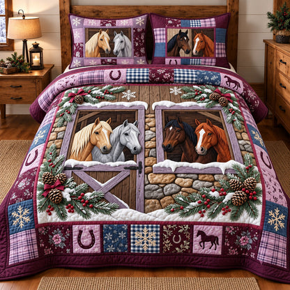 Winter Stable 3-Piece Quilted Bedding Set GFTOMA15771