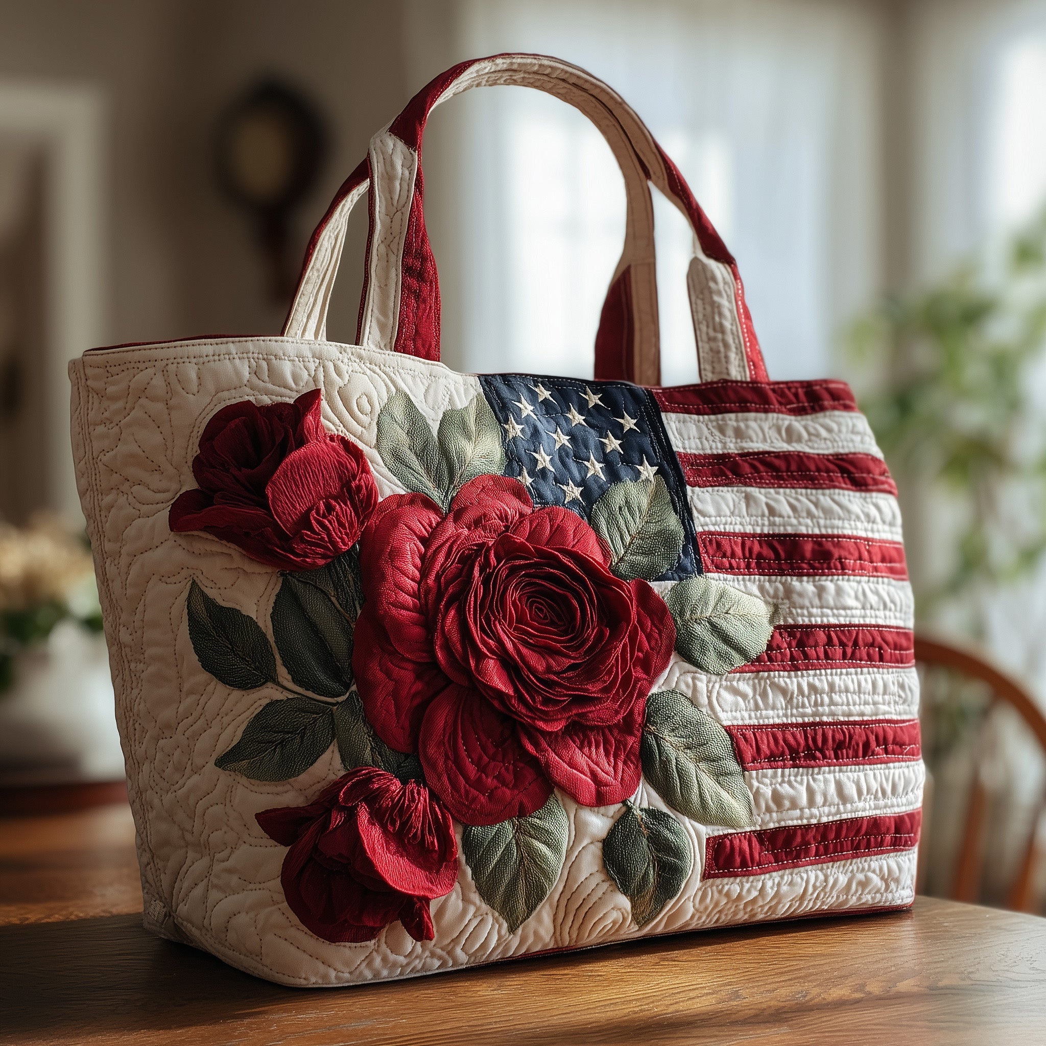 Patriot Roses Quilted Tote Bag GFTOMA1642 – Willow Quilt