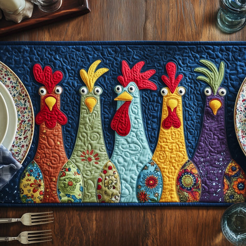 Cheerful Chicken Quilted Table Runner GFTOMA1660