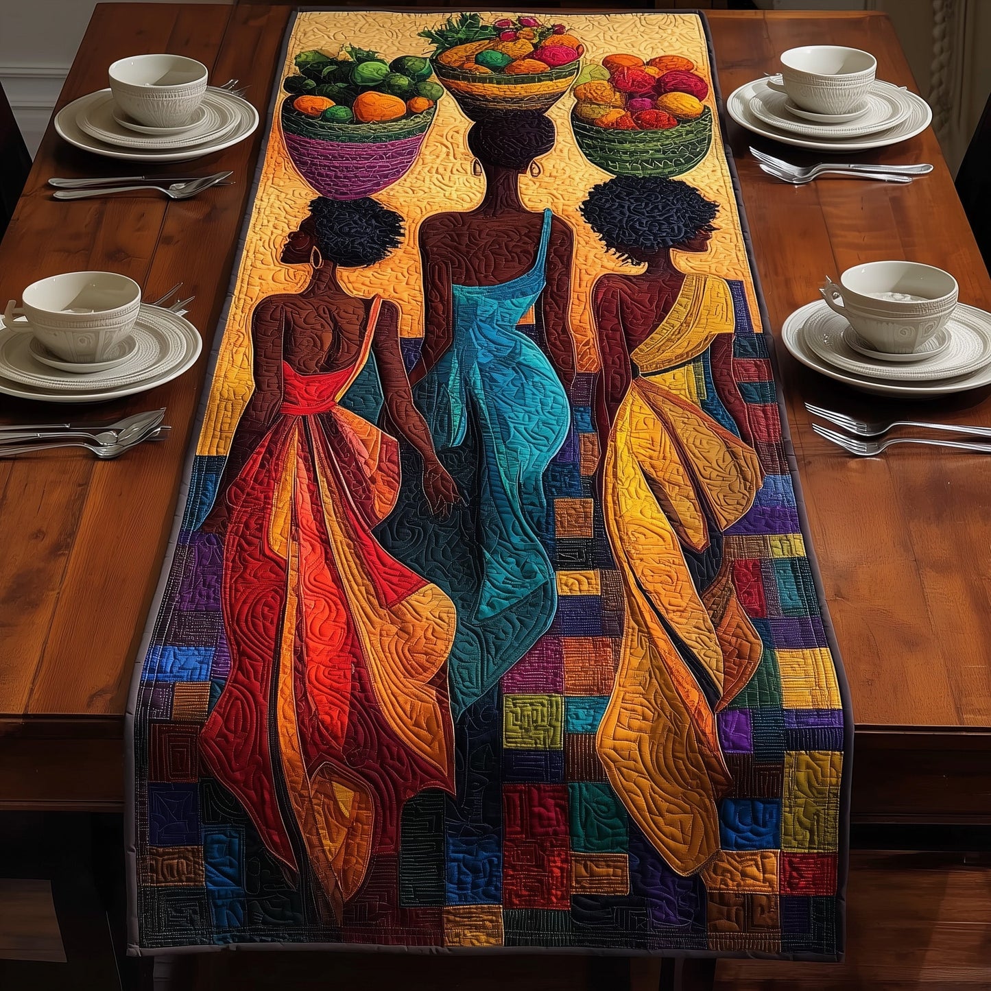 Golden Queens Quilted Table Runner GFTOMA1684