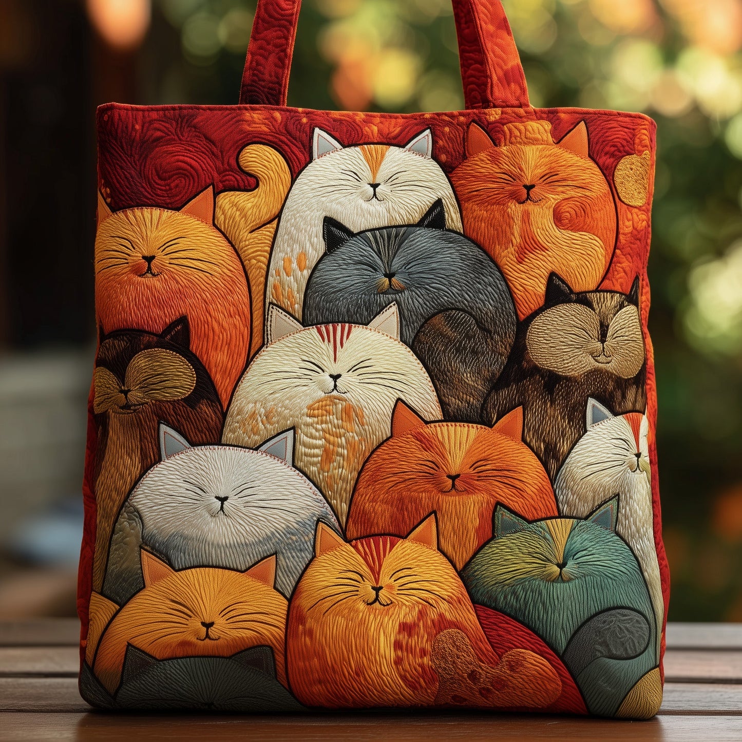 Sleeping Cat Quilted Tote Bag GFTOMA1701