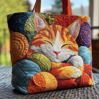 Sleeping Cat Quilted Tote Bag GFTOMA1703