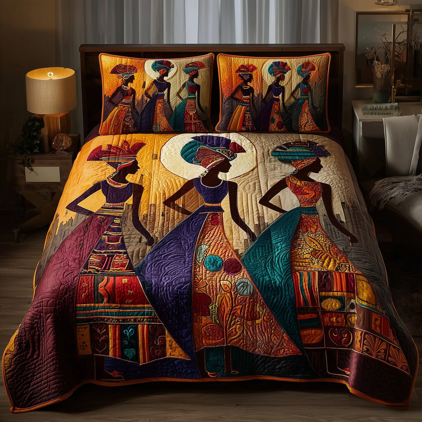 Golden Queens 3-Piece Quilted Bedding Set GFTOMA1763