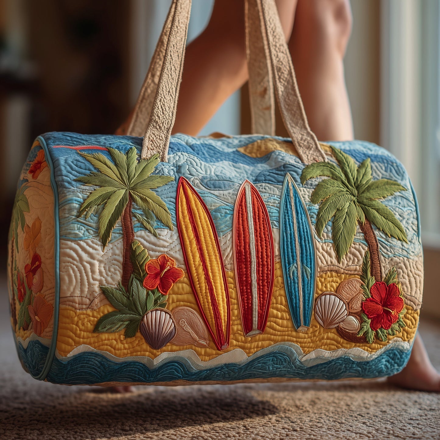 Tropical Beach Quilted Duffle Bag GFTOMA2028