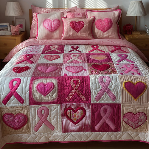 Breast Cancer 3-Piece Quilted Bedding Set GFTOMA2058