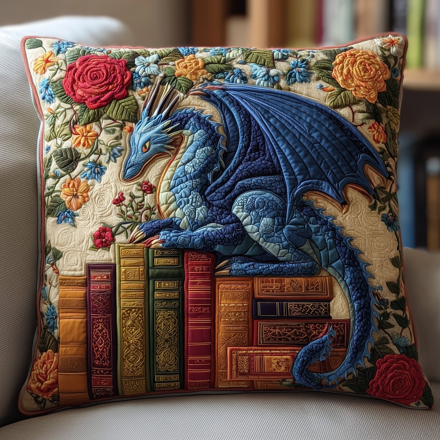 Vintage Dragon Quilted Pillow Case GFTOMA2134