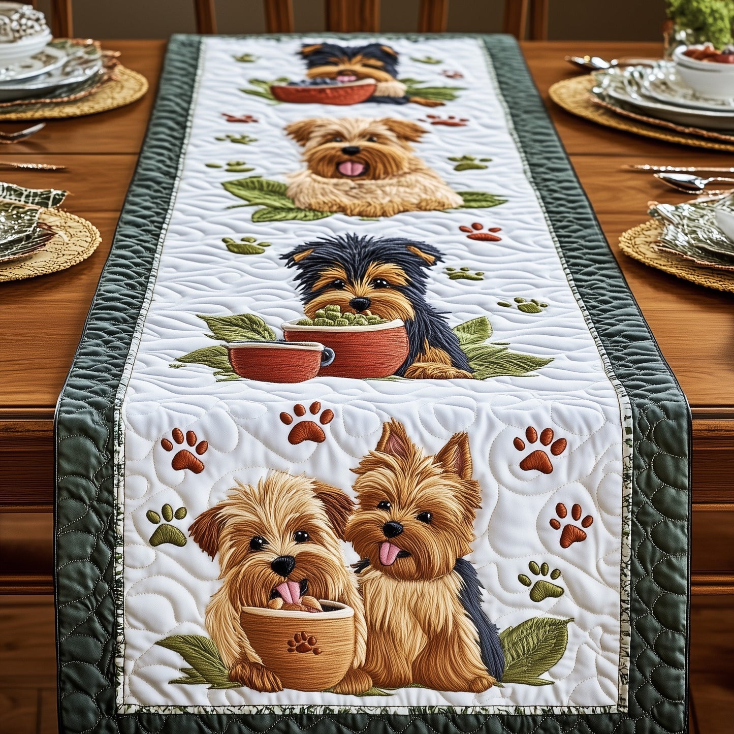 Yorkshire Terrier Quilted Table Runner GFTOMA215