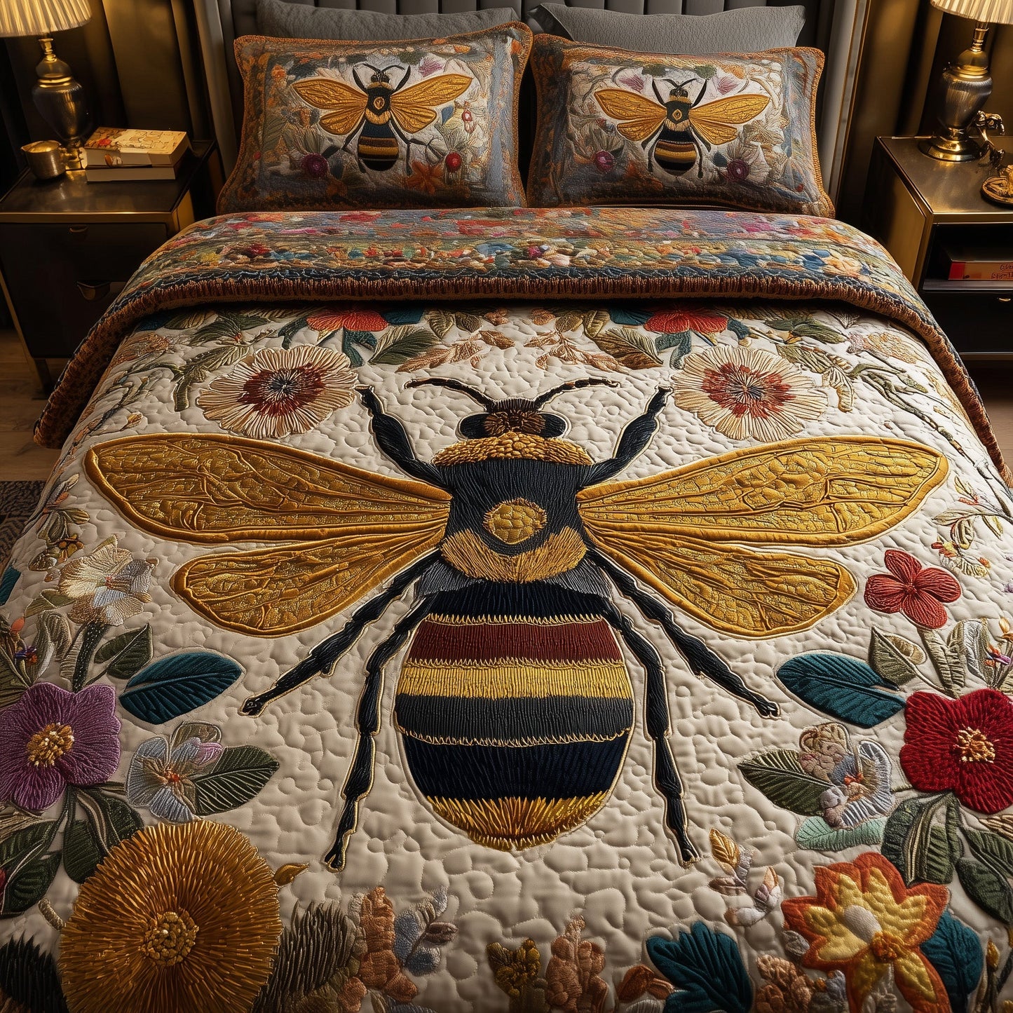 Bee 3-Piece Quilted Bedding Set GFTOMA2177