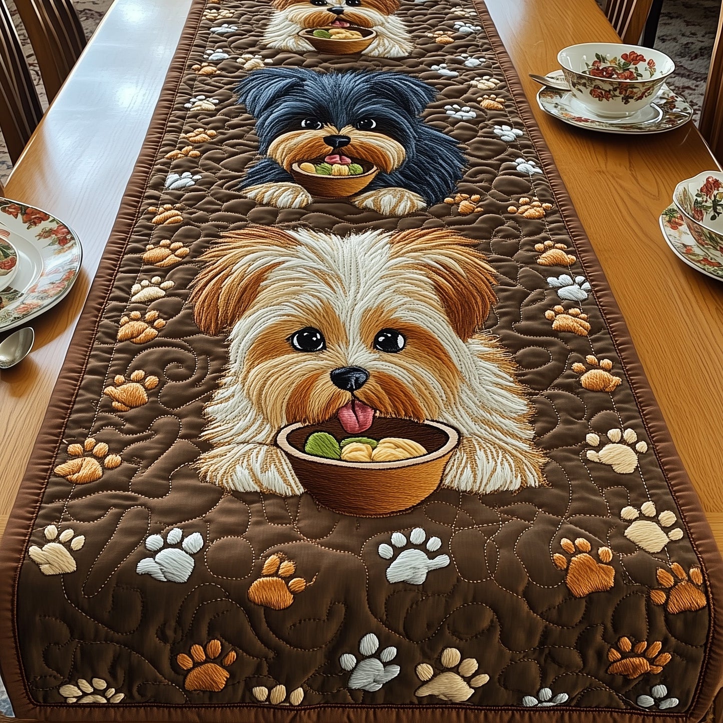 Yorkshire Terrier Quilted Table Runner GFTOMA217