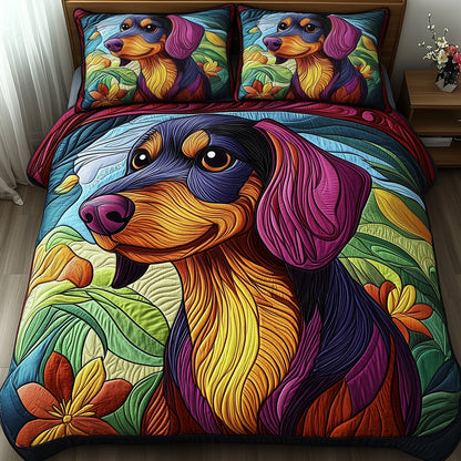 Dachshund 3-Piece Quilted Bedding Set GFTOMA223