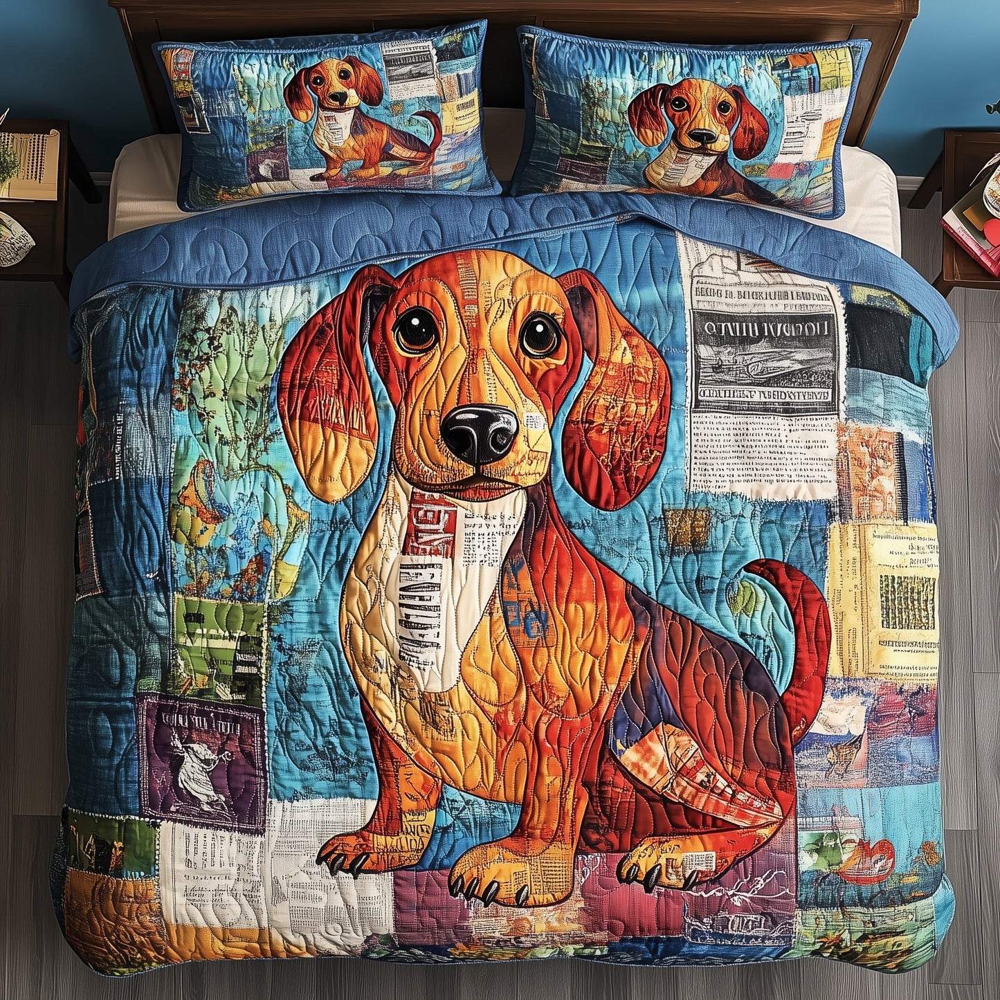 Dachshund 3-Piece Quilted Bedding Set GFTOMA224
