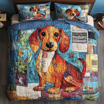 Dachshund 3-Piece Quilted Bedding Set GFTOMA224
