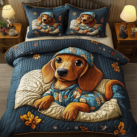 Dachshund 3-Piece Quilted Bedding Set GFTOMA225