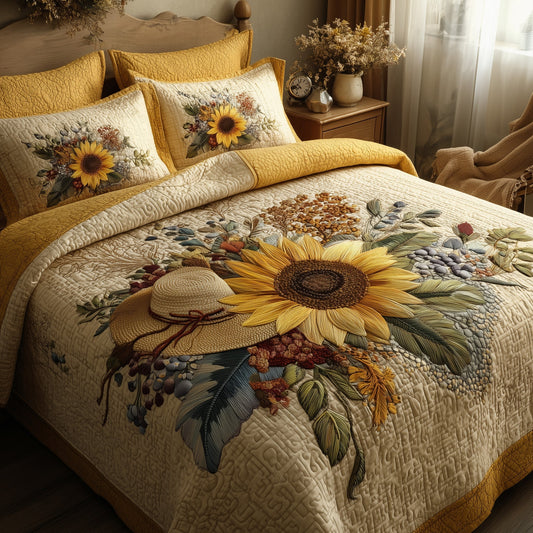 Sunflower 3-Piece Quilted Bedding Set GFTOMA2269
