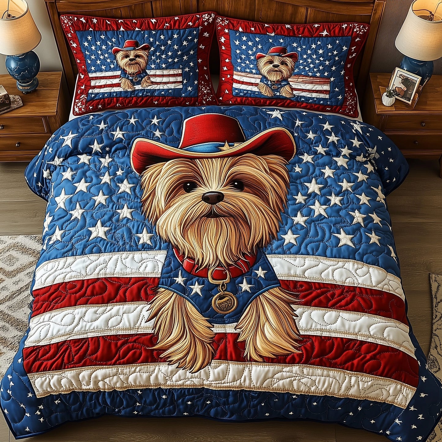 Yorkshire Terrier 3-Piece Quilted Bedding Set GFTOMA247