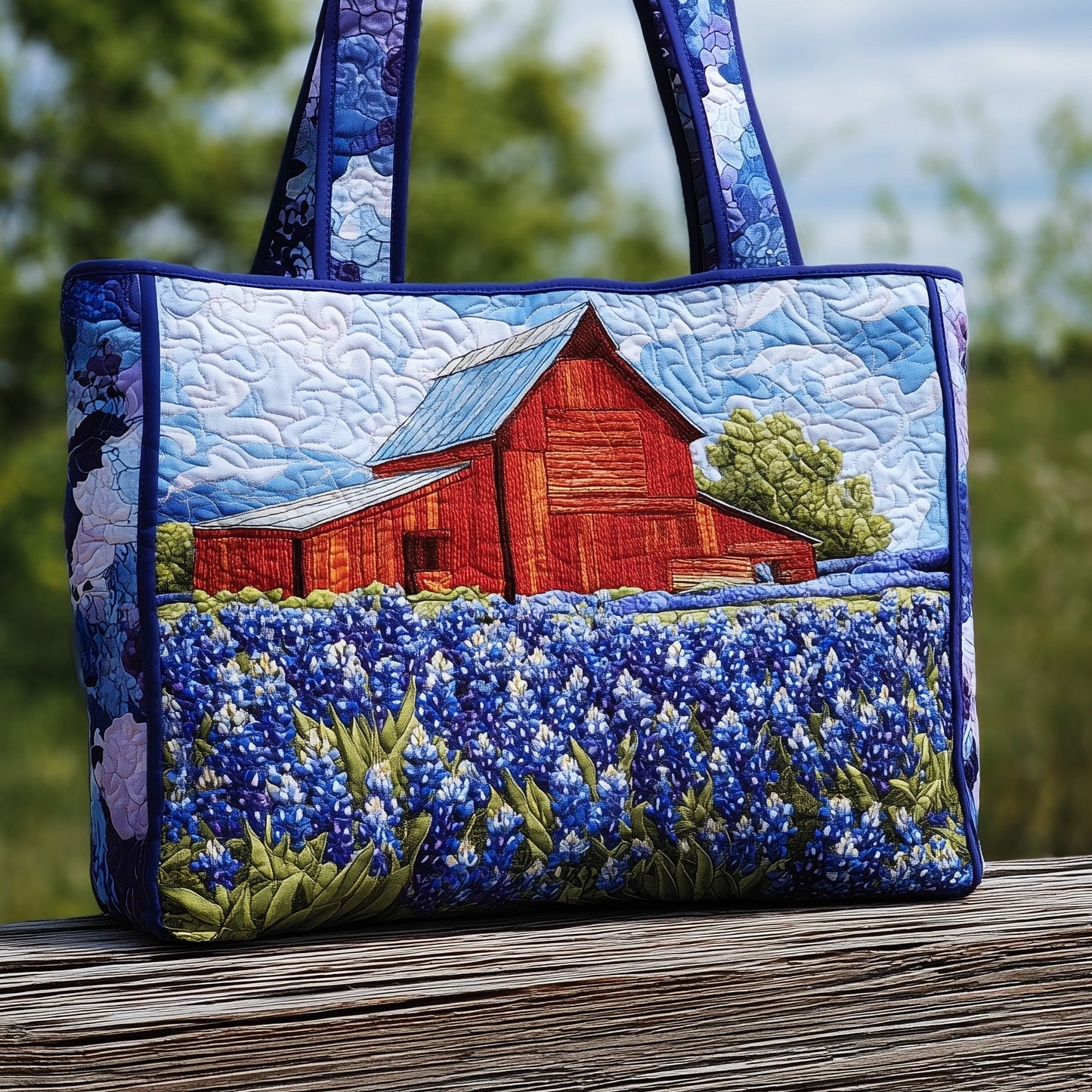 Bluebonnet Quilted Tote Bag GFTOMA2503