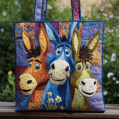 Whimsical Donkeys Quilted Tote Bag GFTOMA2631
