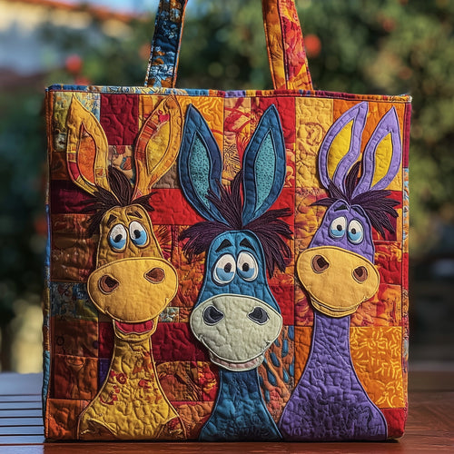 Whimsical Donkeys Quilted Tote Bag GFTOMA2632
