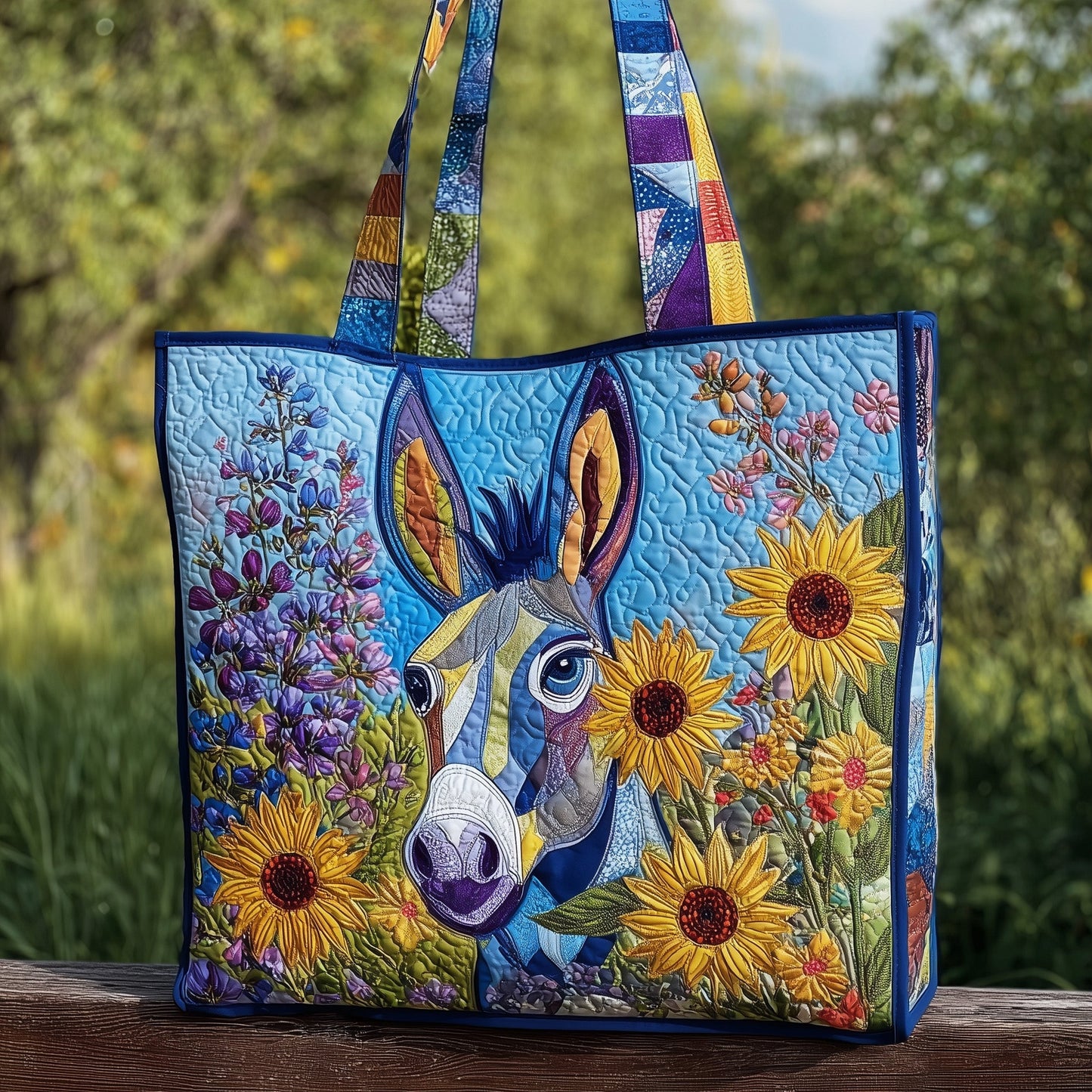 Whimsical Donkeys Quilted Tote Bag GFTOMA2635