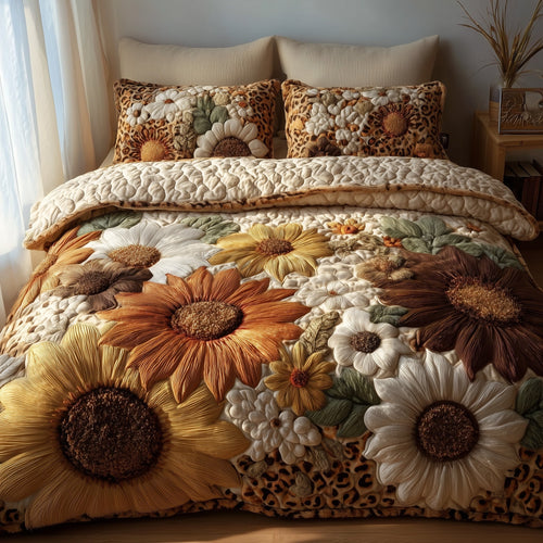 Safari Sunflower 3-Piece Quilted Bedding Set GFTOMA2834