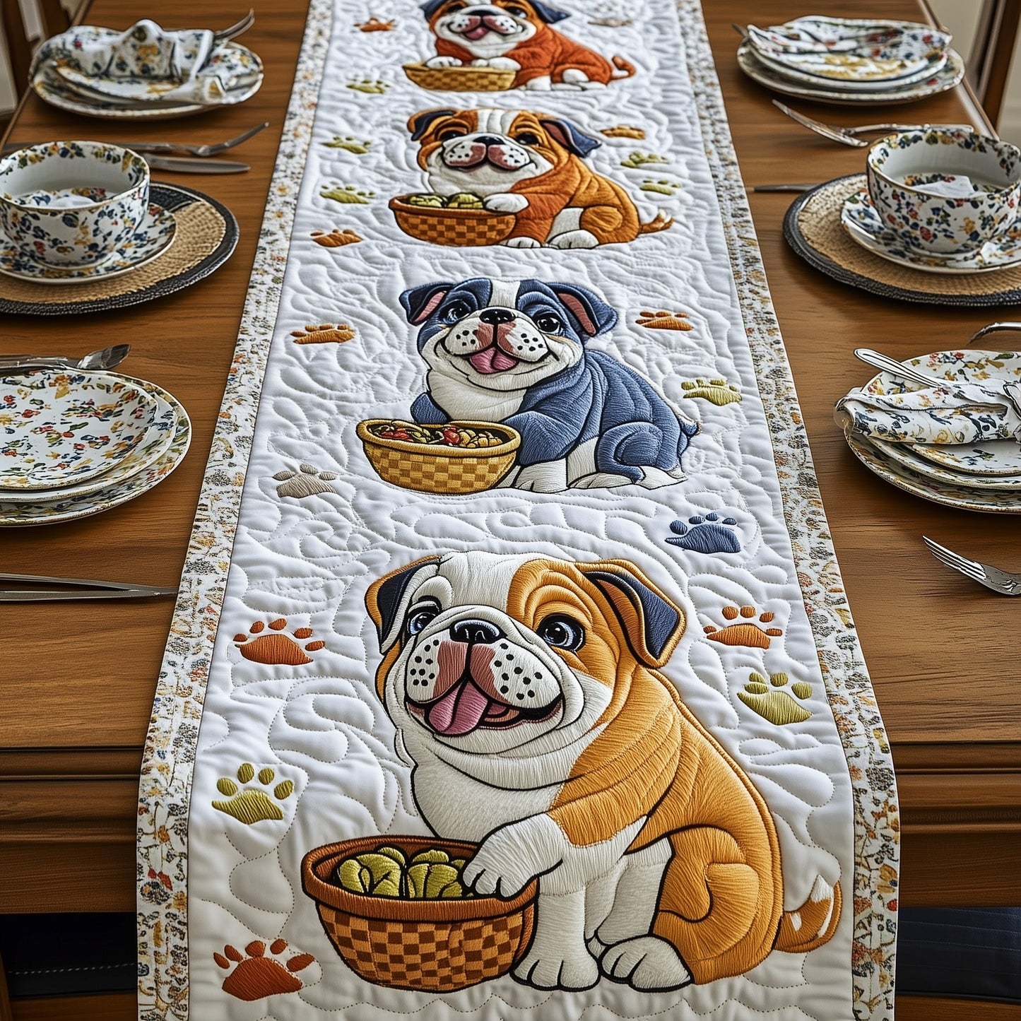 Bulldog Quilted Table Runner GFTOMA288