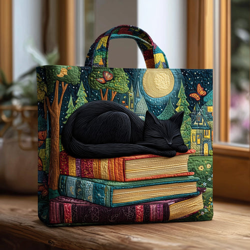 Black Cat Quilted Tote Bag GFTOMA2936