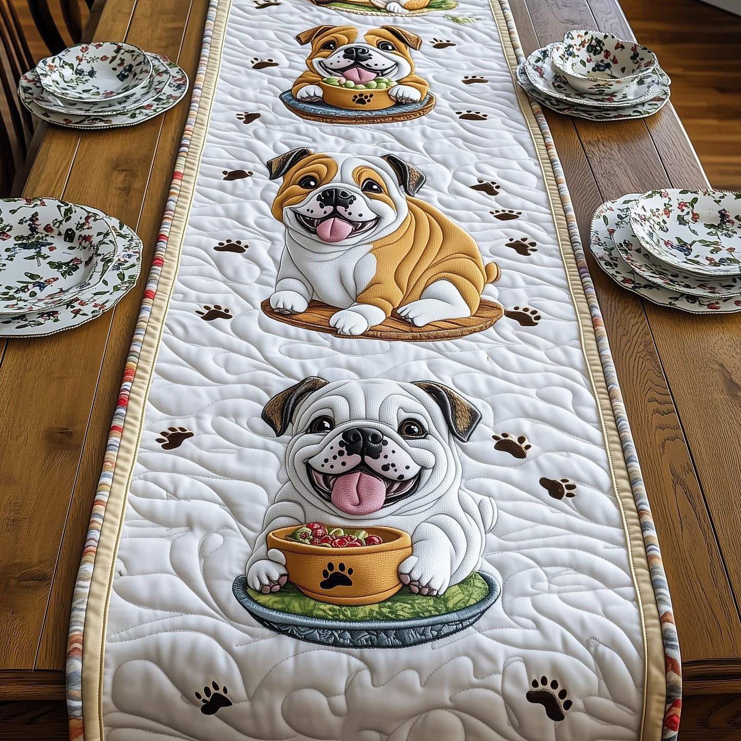 Bulldog Quilted Table Runner GFTOMA295