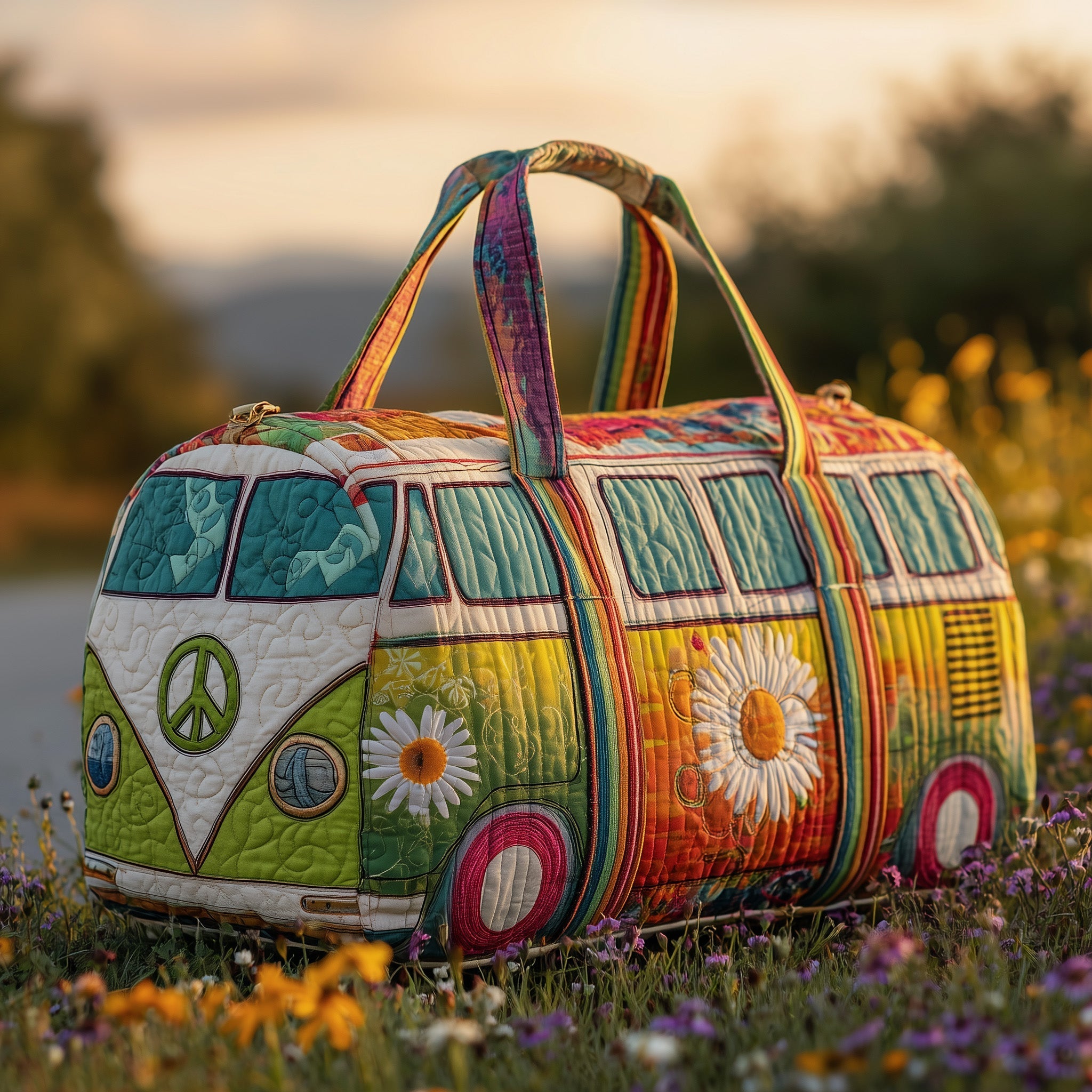 Hippie Van Quilted Duffle Bag GFTOMA3268 – Willow Quilt