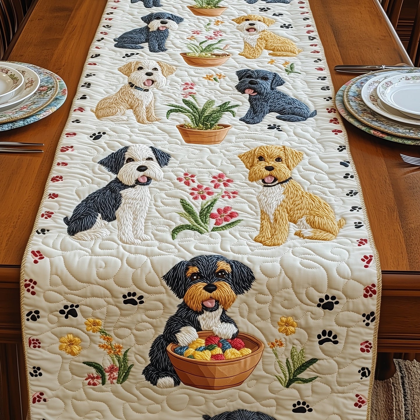 Schnauzer Quilted Table Runner GFTOMA340