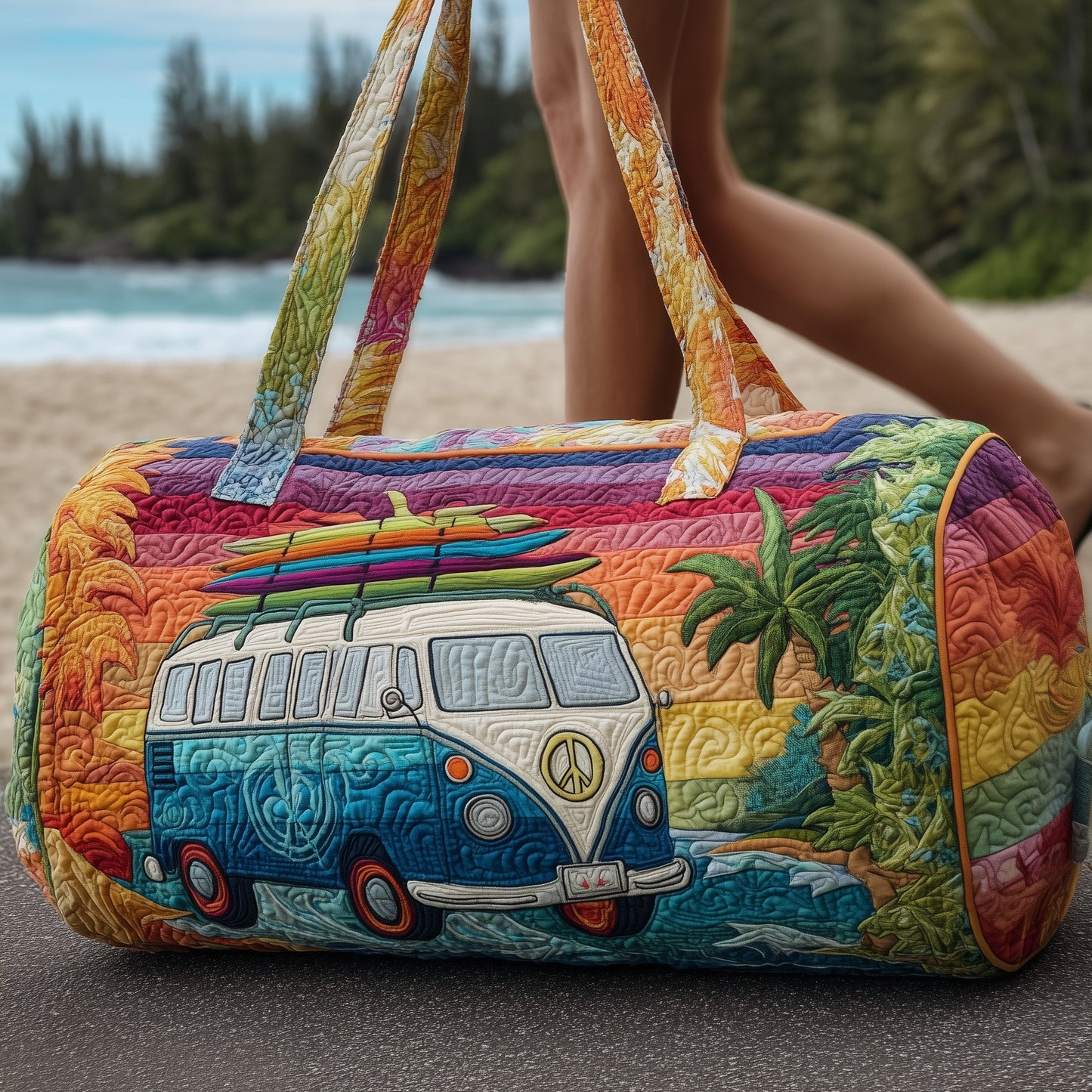 Hippie Van Quilted Duffle Bag GFTOMA3626