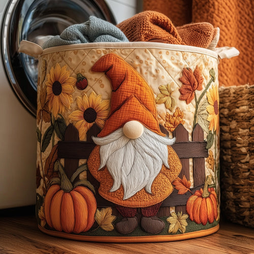 Autumn Gnomes Quilted Laundry Basket GFTOMA3732
