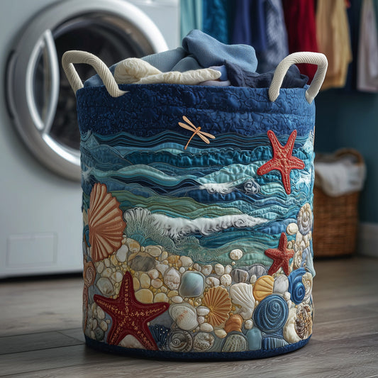Ocean Breeze Quilted Laundry Basket GFTOMA3840