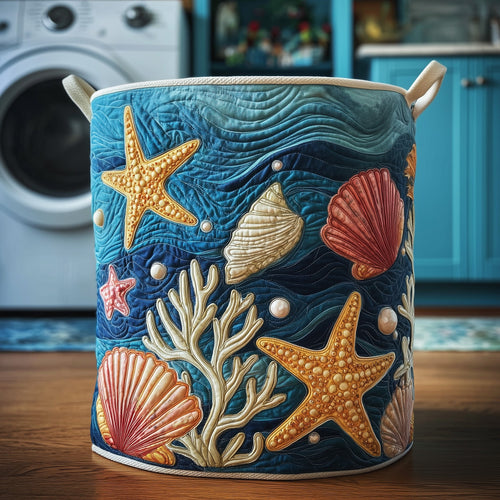 Ocean Breeze Quilted Laundry Basket GFTOMA3841