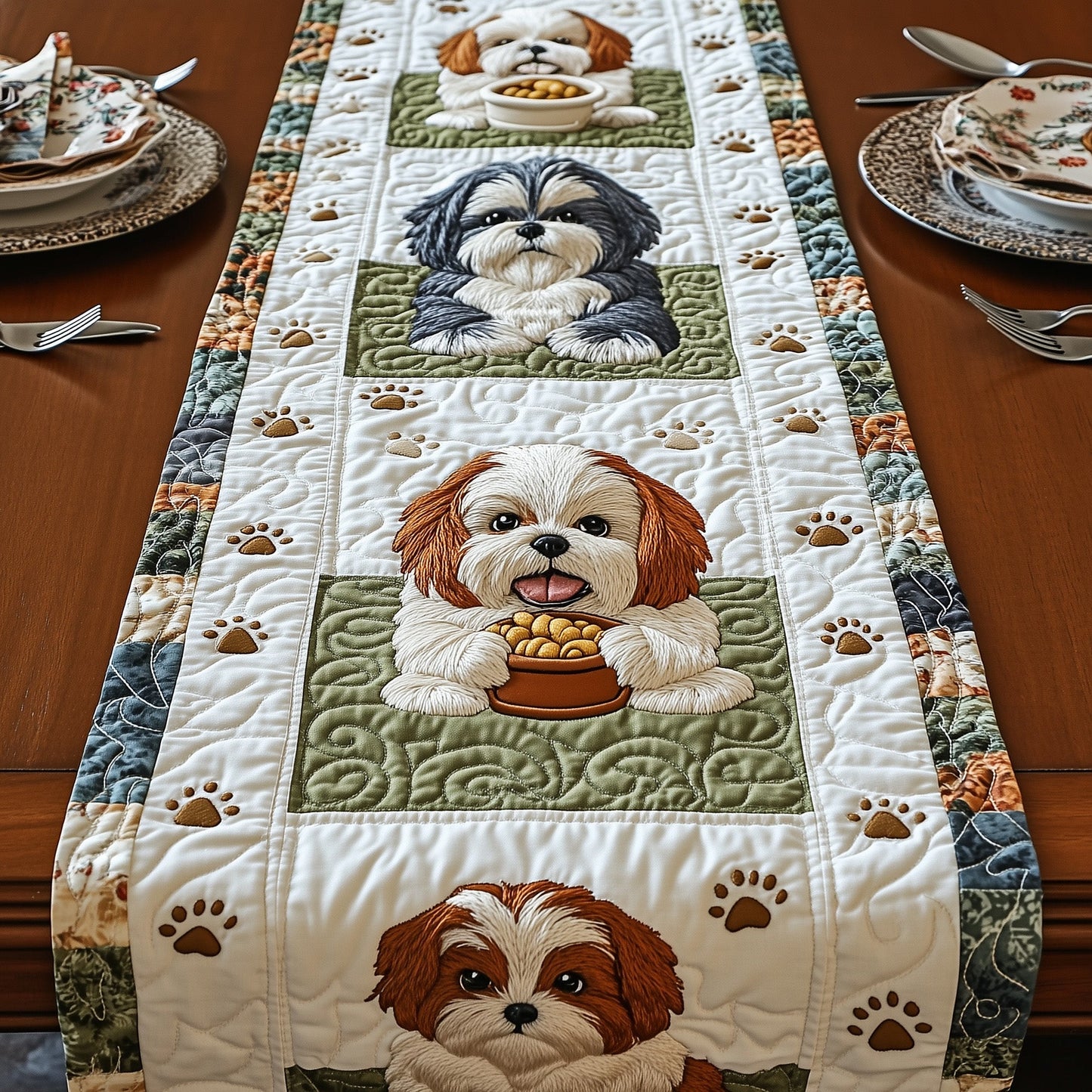 Shih Tzu Quilted Table Runner GFTOMA389