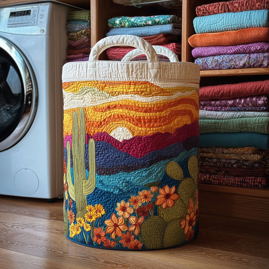 Cactus Sunset Quilted Laundry Basket GFTOMA3946