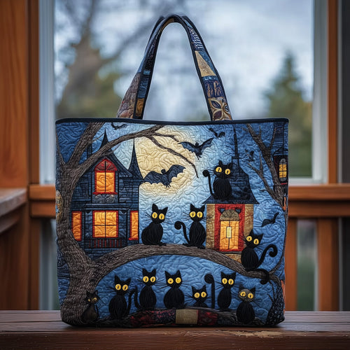 Midnight Cat Quilted Tote Bag GFTOMA4019