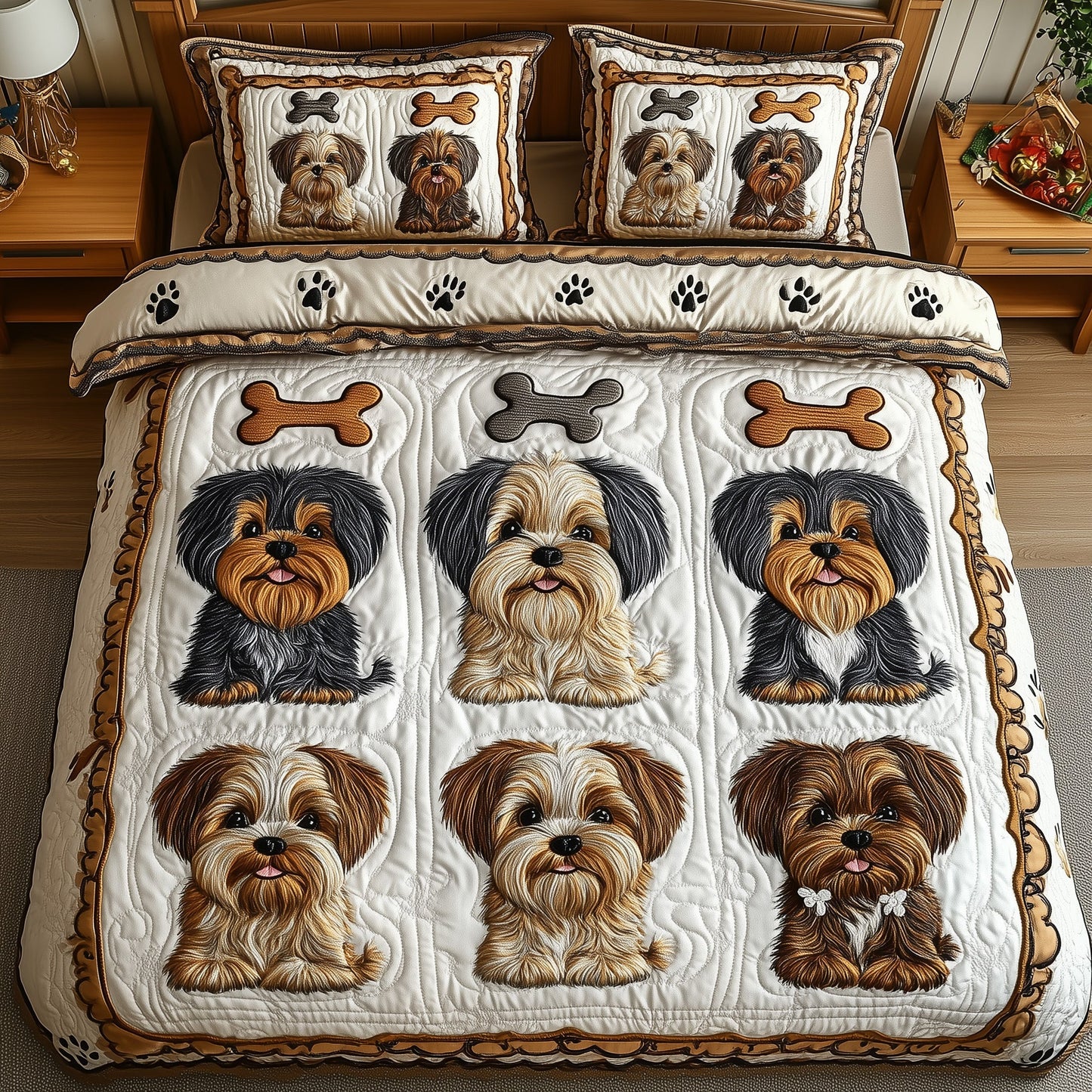 Shih Tzu 3-Piece Quilted Bedding Set GFTOMA414