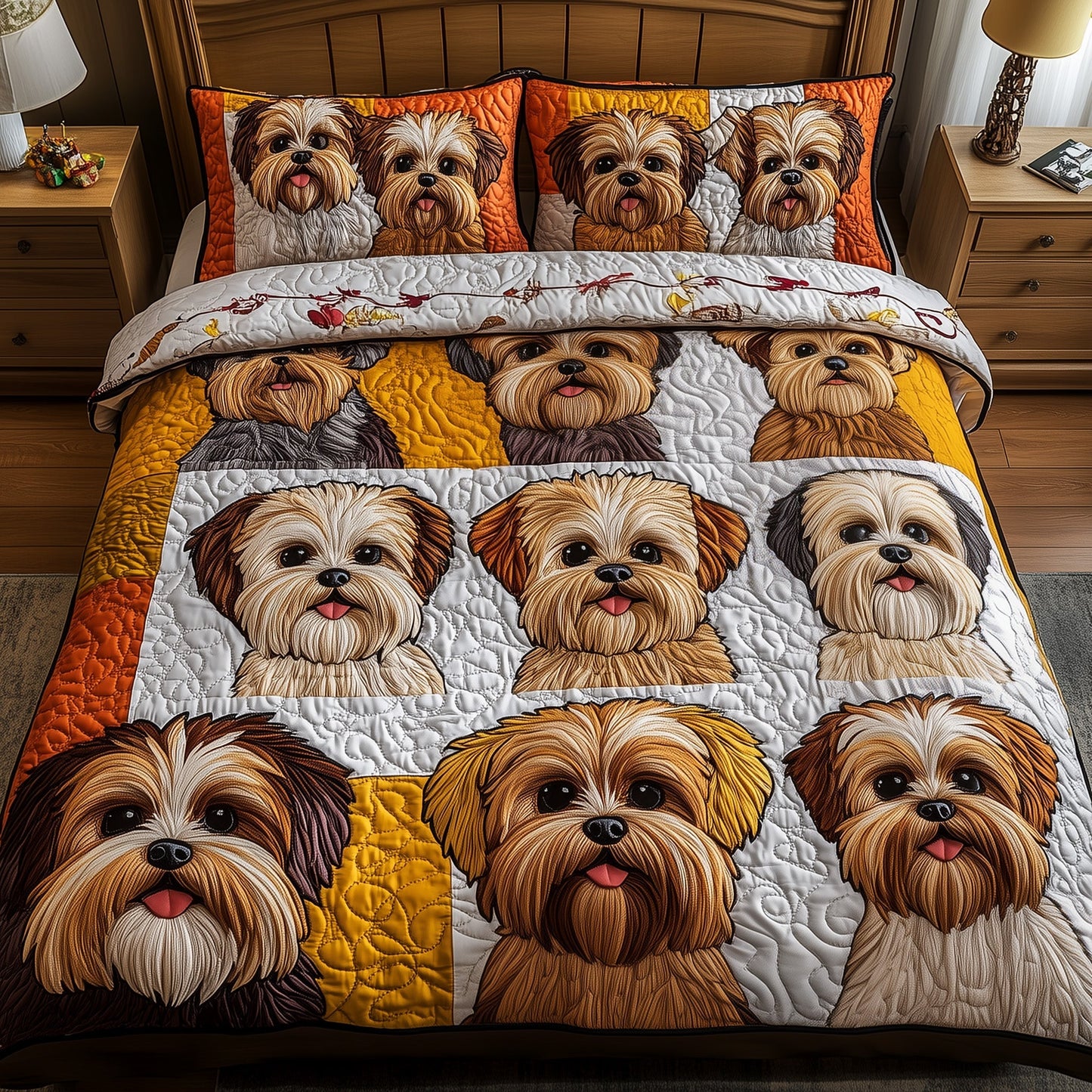 Shih Tzu 3-Piece Quilted Bedding Set GFTOMA415