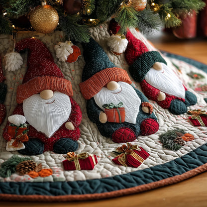 Christmas Gnome Quilted Tree Skirt GFTOMA4189