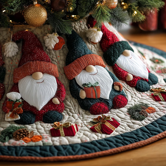 Christmas Gnome Quilted Tree Skirt GFTOMA4189