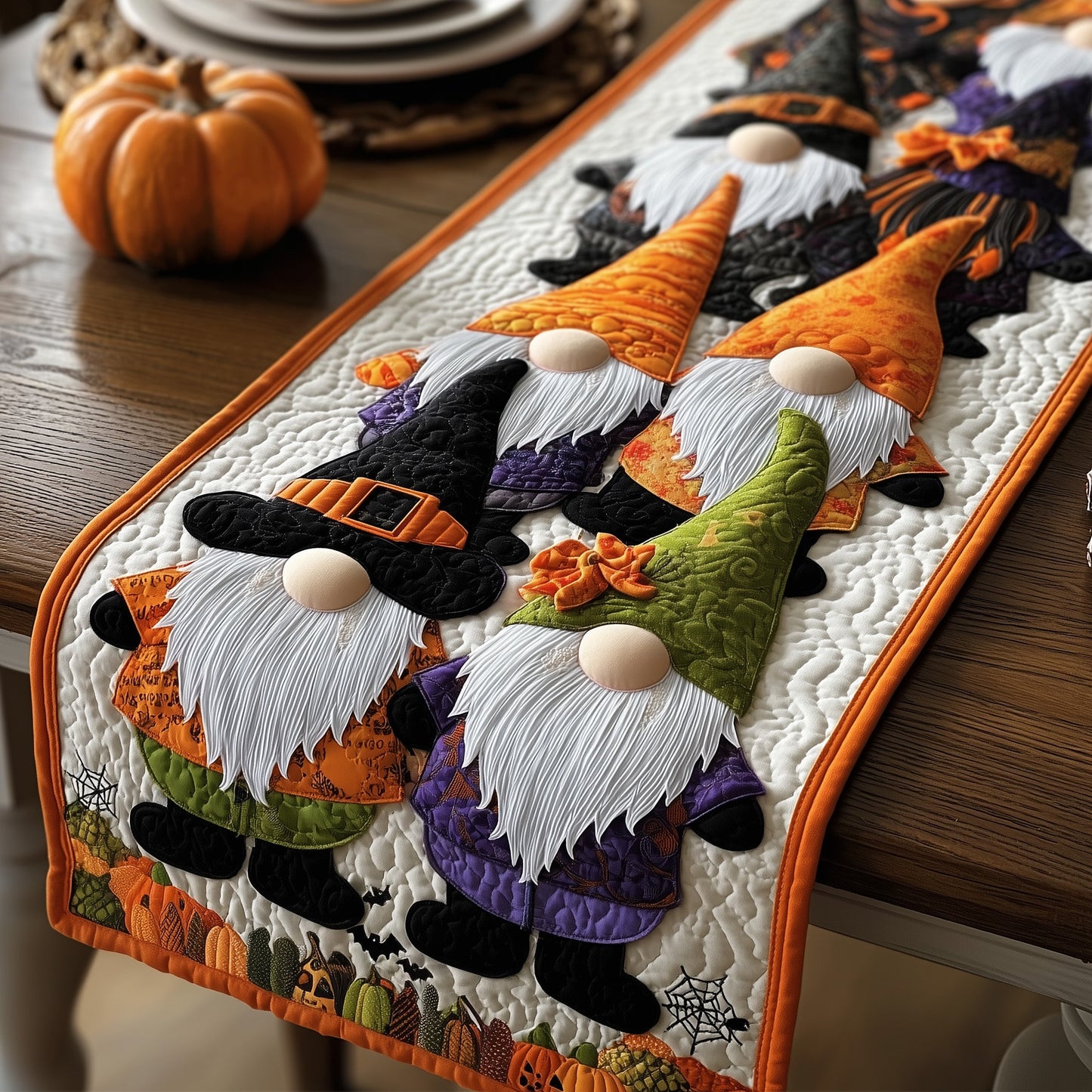 Spooky Gnome Quilted Table Runner GFTOMA4195