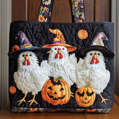 Whimsical Autumn Chicken Quilted Tote Bag GFTOMA4316