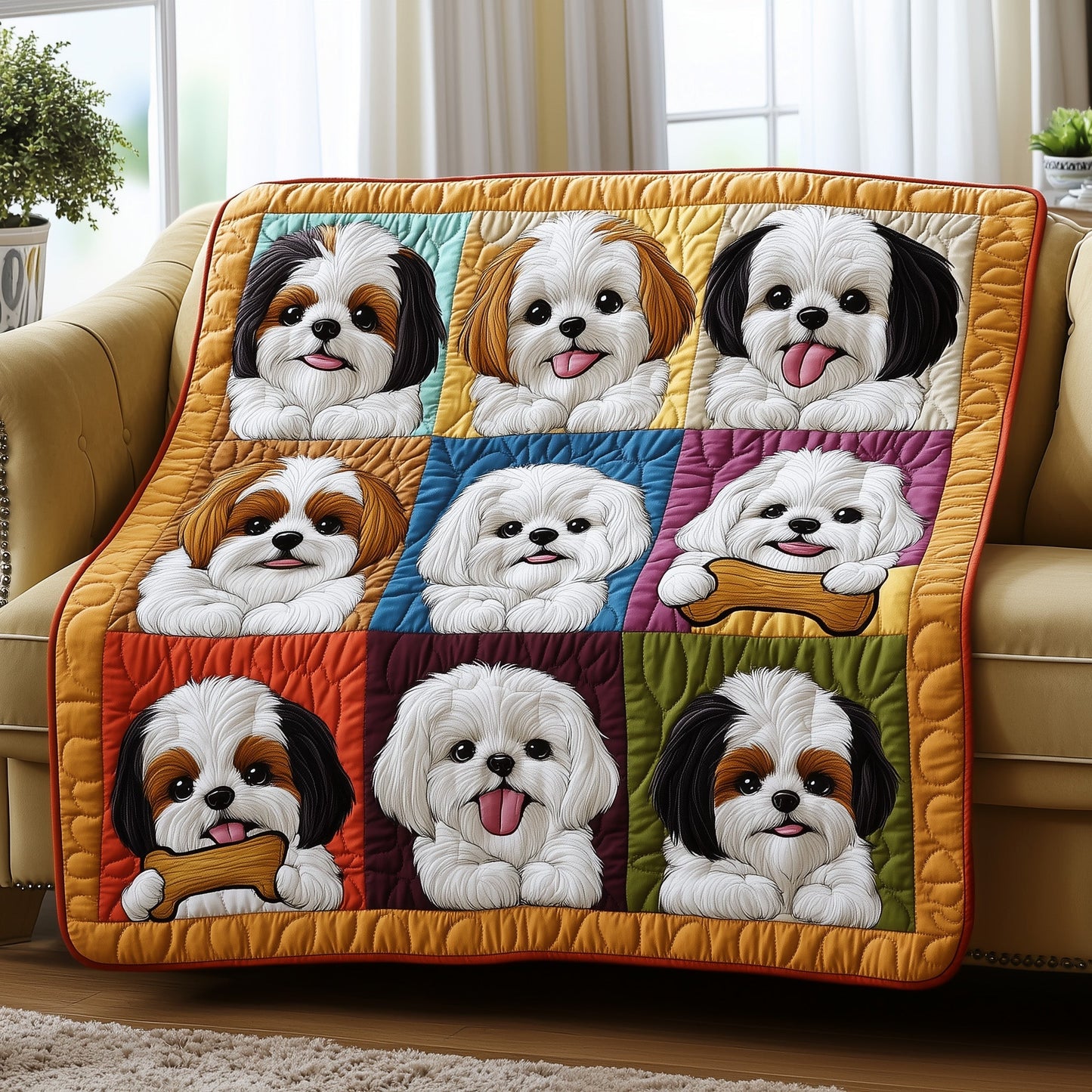 Shih Tzu Quilted Blanket GFTOMA453